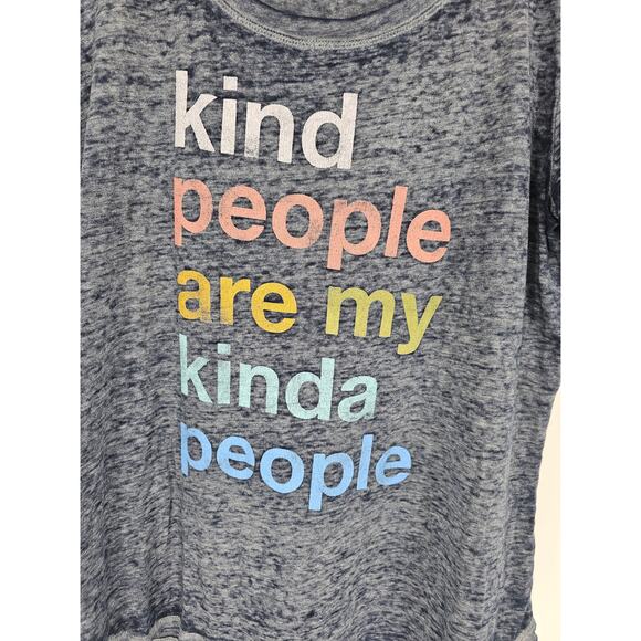 Maurices Women's Blue Kind People Burnout Short Sleeve Blouse Top Size L - Picture 2 of 4